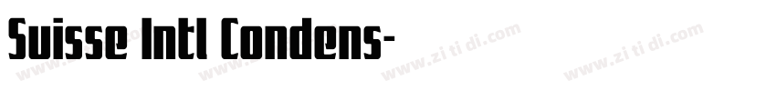 Suisse Intl Condens字体转换